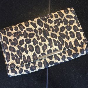 Leopard Woven Clutch